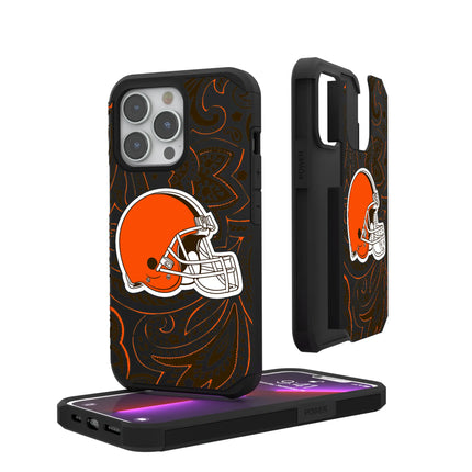Cleveland Browns Rugged Phone Case Paisley for iPhone