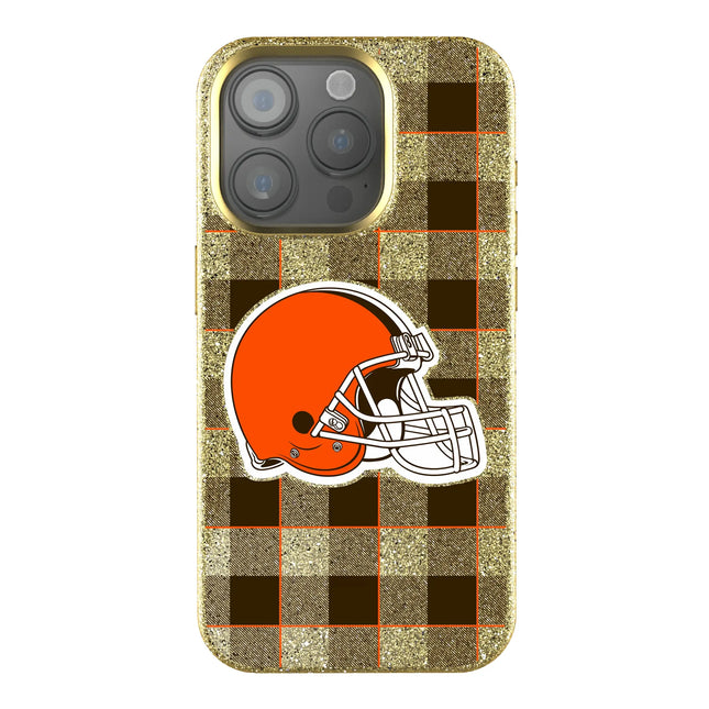 Cleveland Browns Bling Phone Case Plaid for iPhone