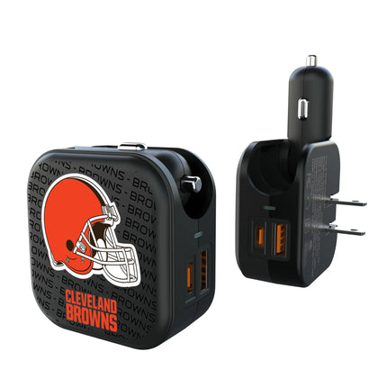 Cleveland Browns 2 in 1 USB A/C Charger Text