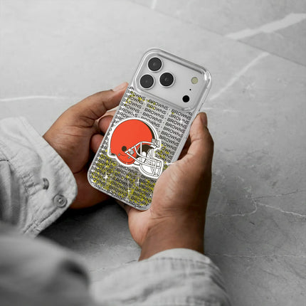 Cleveland Browns Glitter Phone Case Text for iPhone