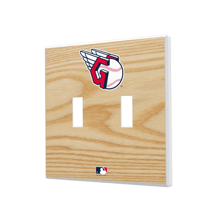 Cleveland Guardians Baseball Bat Hidden-Screw Light Switch Plate