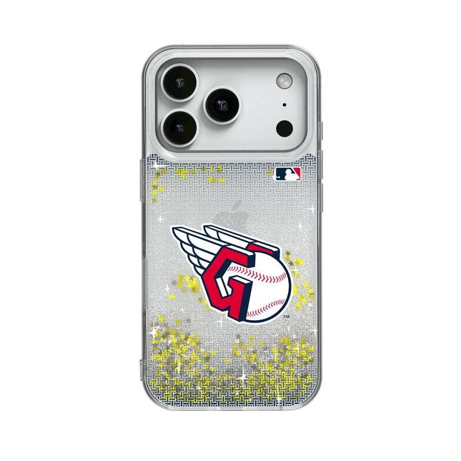 Cleveland Guardians Linen Glitter Phone Case for Apple iPhone