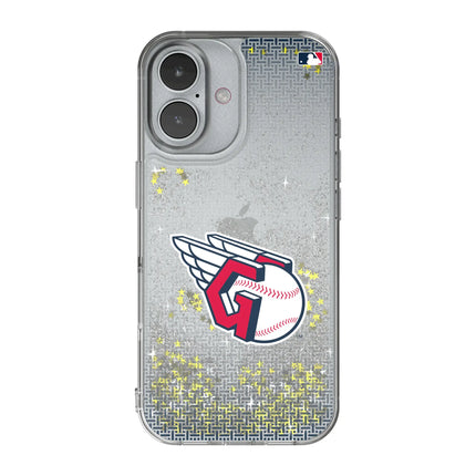 Cleveland Guardians Linen Glitter Phone Case for Apple iPhone