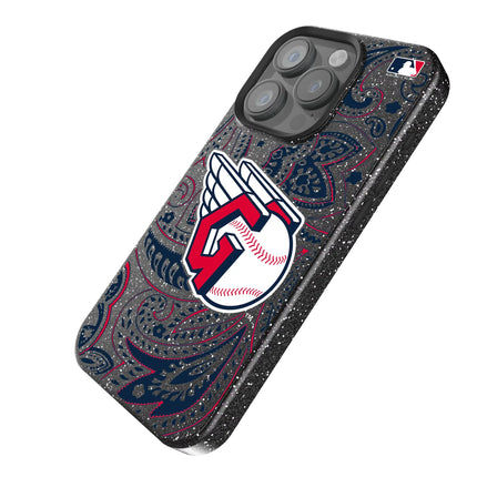 Cleveland Guardians Paisley Black Bling Phone Case for Apple iPhone