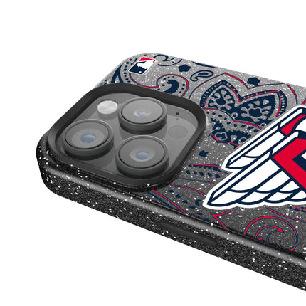 Cleveland Guardians Paisley Black Bling Phone Case for Apple iPhone