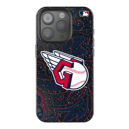 Cleveland Guardians Paisley Black Bling Phone Case for Apple iPhone
