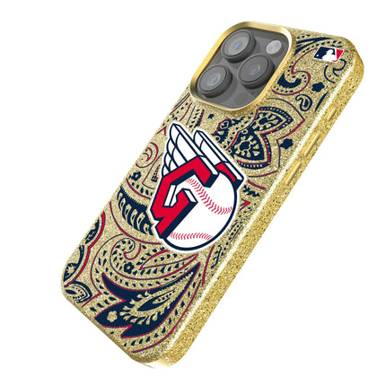 Cleveland Guardians Paisley Bling Phone Case for Apple iPhone