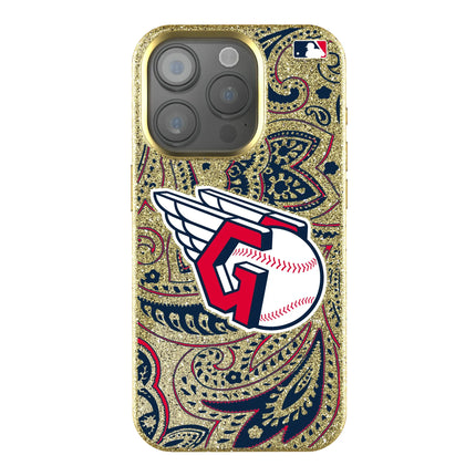 Cleveland Guardians Paisley Bling Phone Case for Apple iPhone