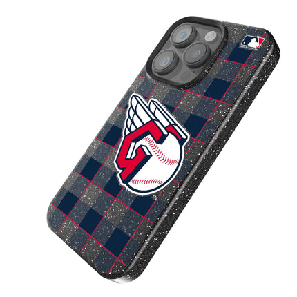 Cleveland Guardians Plaid Black Bling Phone Case for Apple iPhone