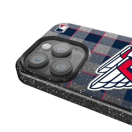 Cleveland Guardians Plaid Black Bling Phone Case for Apple iPhone