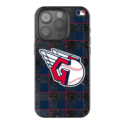 Cleveland Guardians Plaid Black Bling Phone Case for Apple iPhone