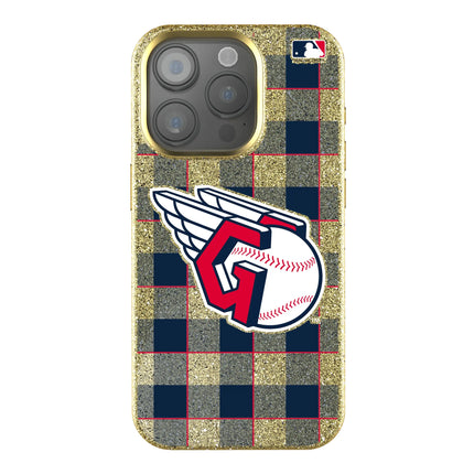 Cleveland Guardians Plaid Bling Phone Case for Apple iPhone