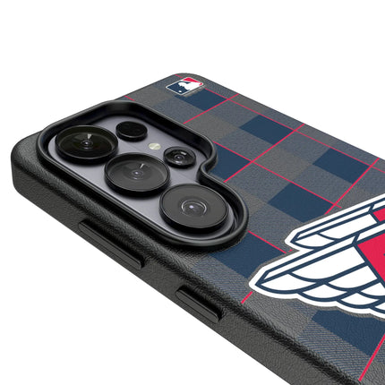 Cleveland Guardians Plaid MagSafe Compatible Phone Case for Samsung Galaxy
