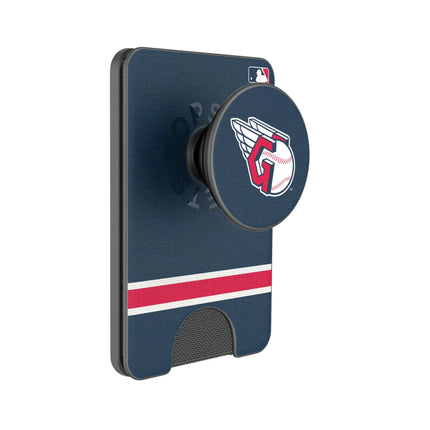 Cleveland Guardians Stripe PopSockets MagSafe-Compatible PopWallet+