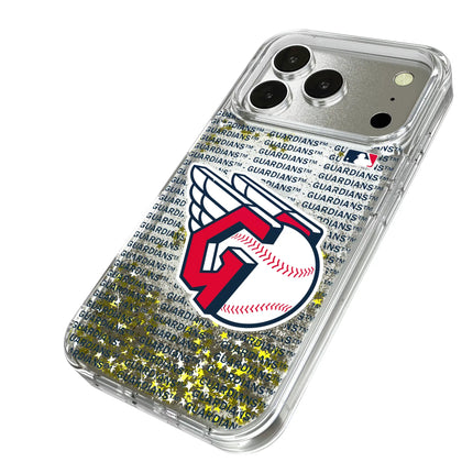 Cleveland Guardians Text Backdrop Glitter Phone Case for Apple iPhone