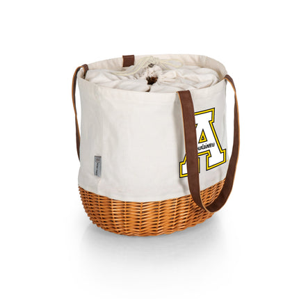 App State Mountaineers - Coronado Canvas and Willow Basket Tote