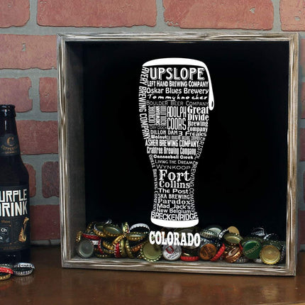 Colorado Beer Typography Shadow Box