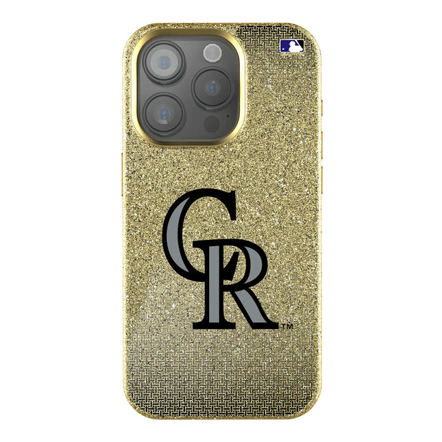 Colorado Rockies Linen Bling Phone Case for Apple iPhone