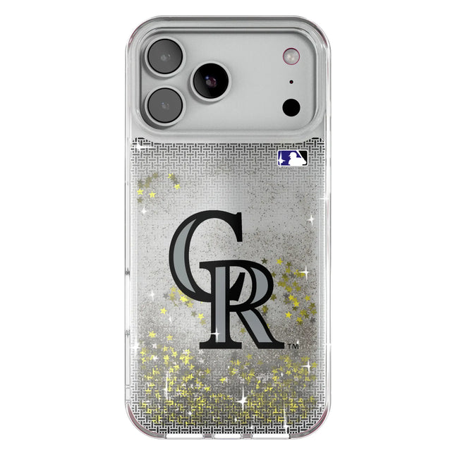 Colorado Rockies Linen Glitter Phone Case for Apple iPhone