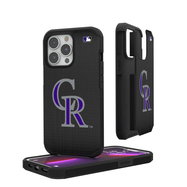 Colorado Rockies Linen Rugged Phone Case for Apple iPhone