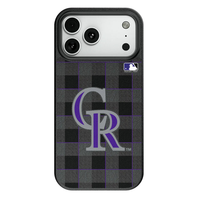 Colorado Rockies Plaid MagSafe Compatible Phone Case for Apple iPhone