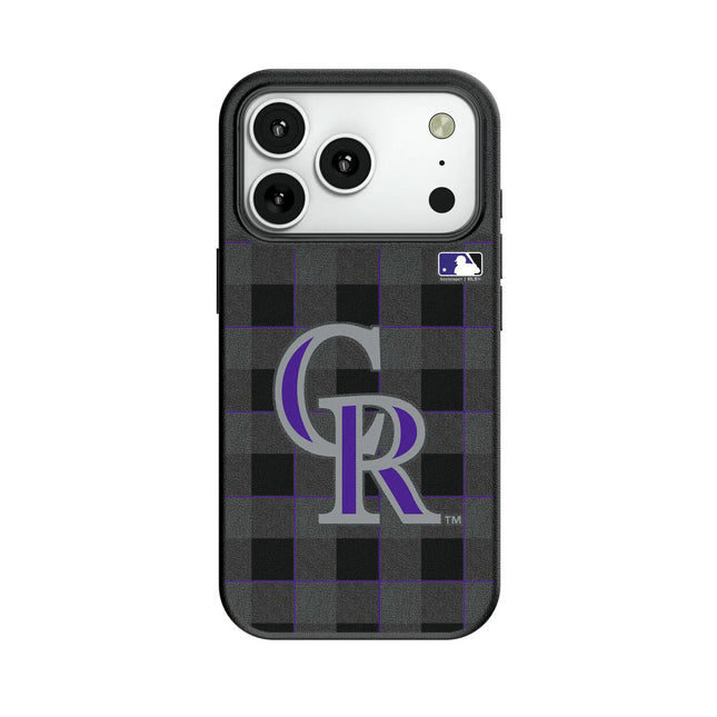 Colorado Rockies Plaid MagSafe Compatible Phone Case for Apple iPhone