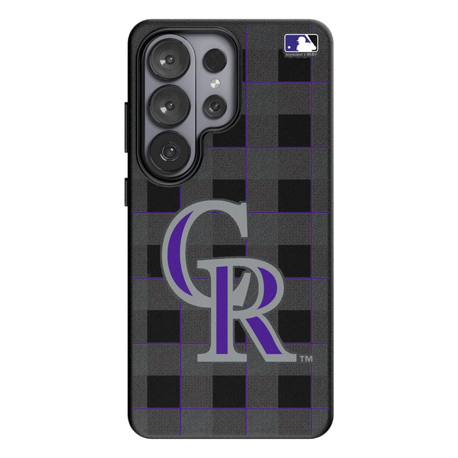 Colorado Rockies Plaid MagSafe Compatible Phone Case for Samsung Galaxy