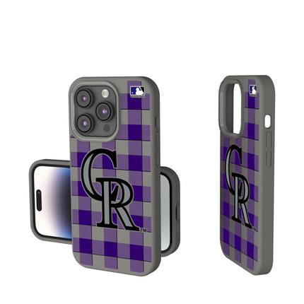 Colorado Rockies Plaid Soft Touch Phone Case for Apple iPhone