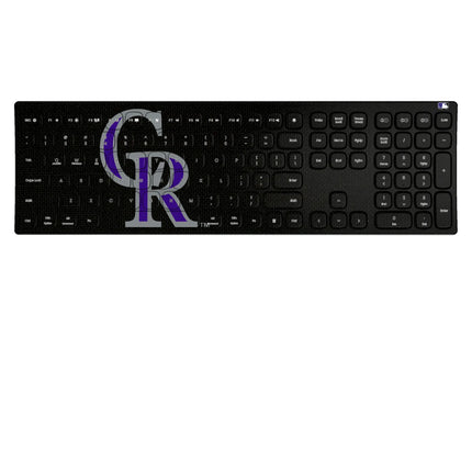 Colorado Rockies Solid Curved Wireless Keyboard