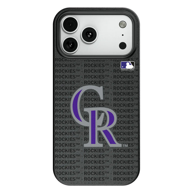 Colorado Rockies Text Backdrop MagSafe Compatible Phone Case for Apple iPhone