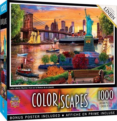 Colorscapes Lady Liberty Skyline 1000 Piece Puzzle