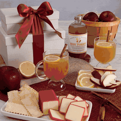 Comforting Hot Toddy Fruit and Cheese Gift Tower