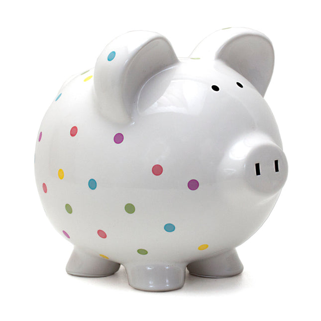 Confetti Dot Ceramic Piggy Bank