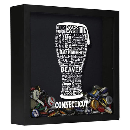 Connecticut Beer Typography Shadow Box