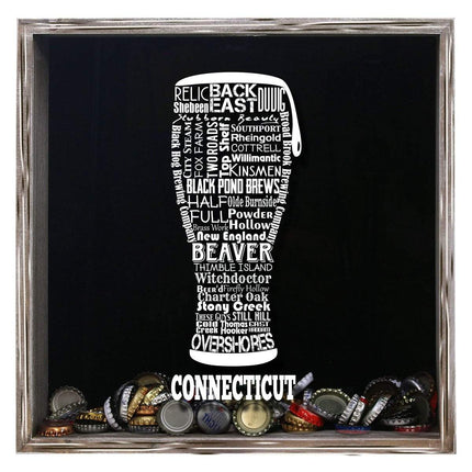 Connecticut Beer Typography Shadow Box