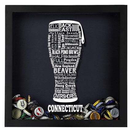 Connecticut Beer Typography Shadow Box