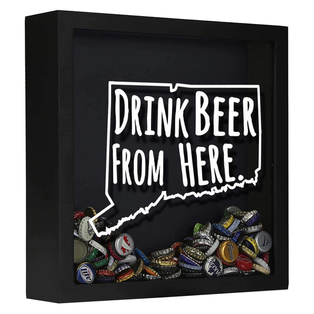 Connecticut Drink Beer From Here Beer Cap Shadow Box