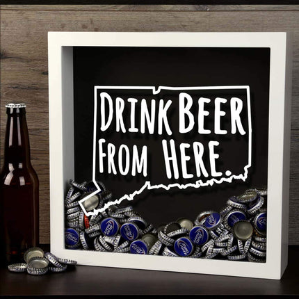Connecticut Drink Beer From Here Beer Cap Shadow Box