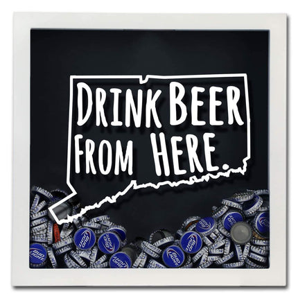 Connecticut Drink Beer From Here Beer Cap Shadow Box