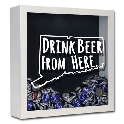 Connecticut Drink Beer From Here Beer Cap Shadow Box
