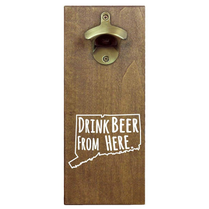 Connecticut Drink Beer From Here Cap Catching Magnetic Bottle Openers