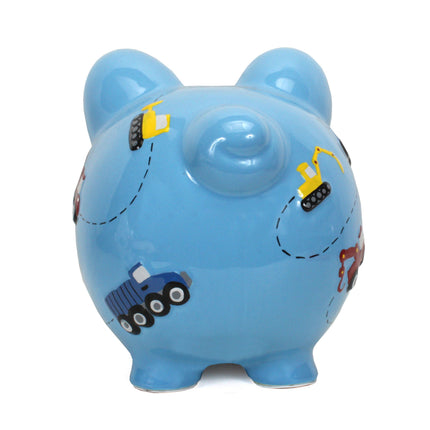 Blue Construction Large Piggy Bank