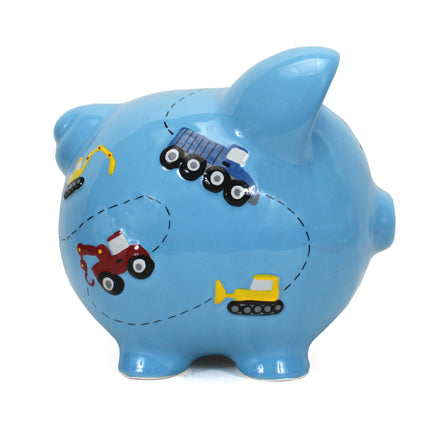 Blue Construction Large Piggy Bank