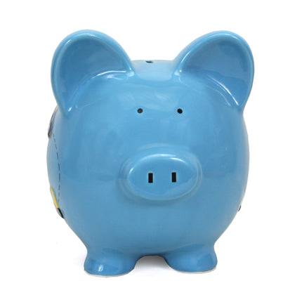 Blue Construction Large Piggy Bank