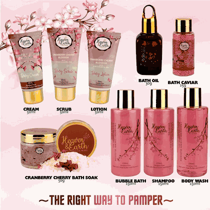 Cranberry & Cherry Blossom Spa Gift Basket