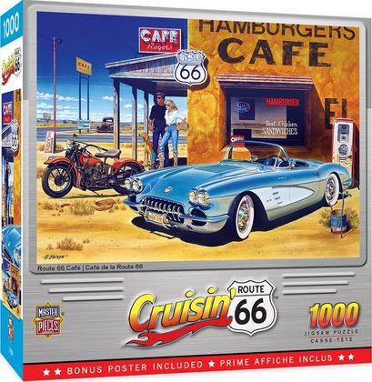 Cruisin' Rt 66 Route 66 Café 1000 Piece Puzzle