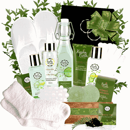 Cucumber Melon & Green Tea with Arnica Oil Healing Bath & Body Gift Basket