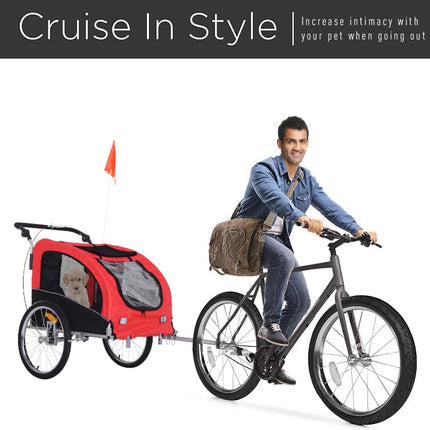 Pet Dog Bicycle Trailer Jogger with Suspension