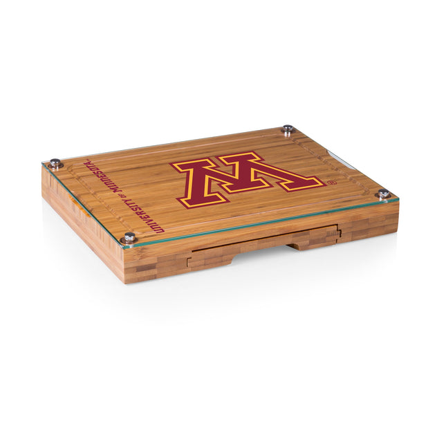 Minnesota Golden Gophers Glass Top Cheese Cutting Board & Tools Set