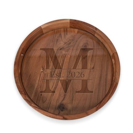 Monogram - Barista Serving Tray with Glass Insert